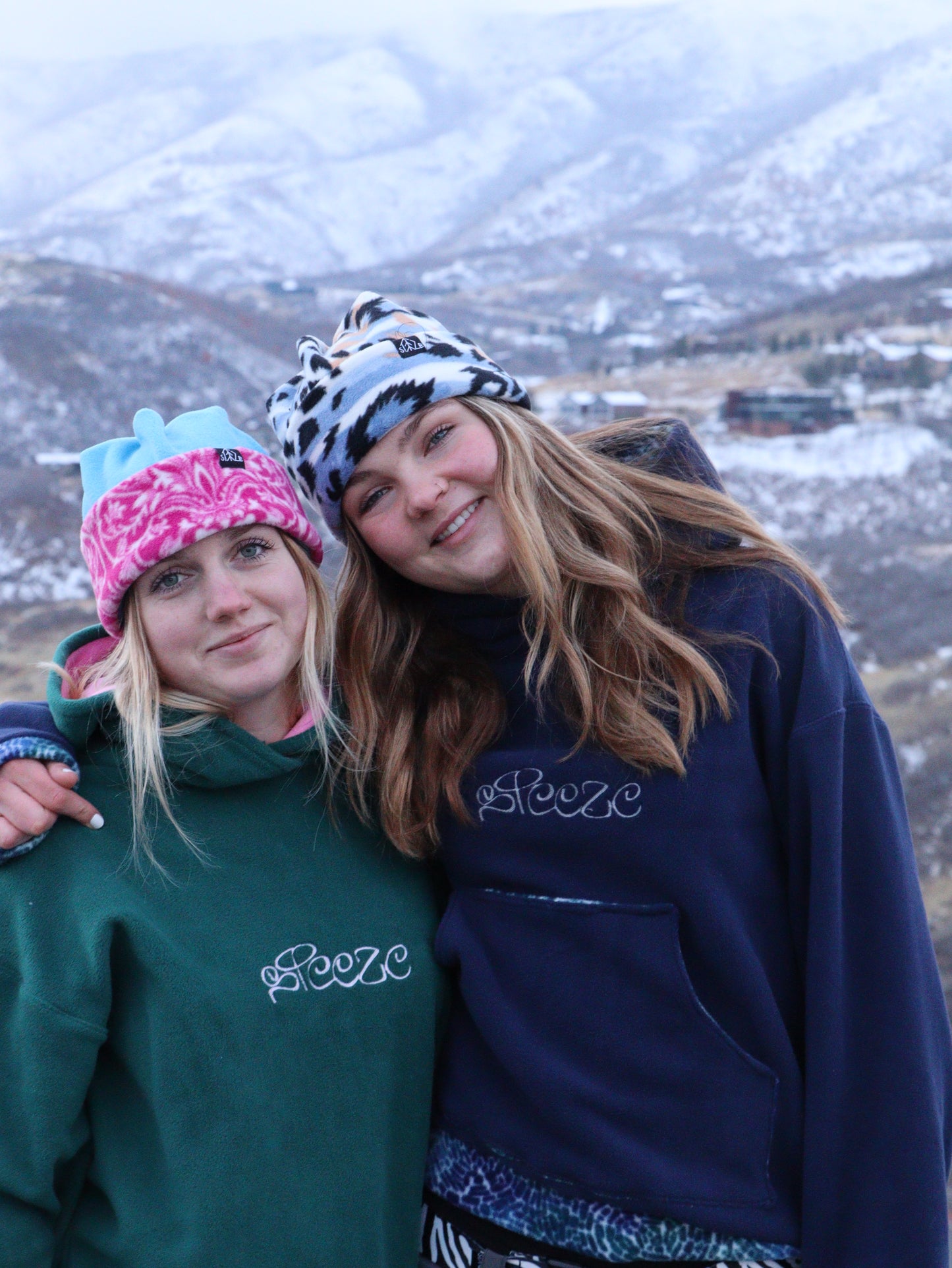 STEEZE HOODIE - Green and Pink